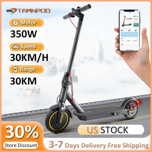 350W Electric Scooter for Adults 36V 10.4AH Max Speed 30KM/H 8.5 Inch Tires Shock Absorption City Commuter Folding E-Scooter - MVP Sports Wear & Gear