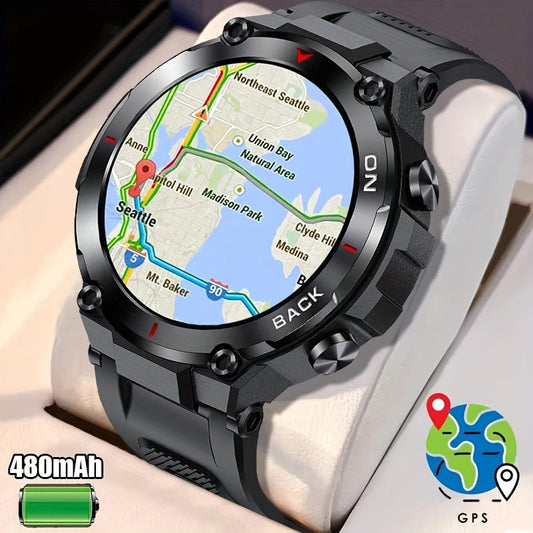 New GPS Smart Watch Outdoor Fitness Sports Watches For Men Waterproof 24-Hour Heartrate Blood Oxygen Monitoring Smartwatch - MVP Sports Wear & Gear
