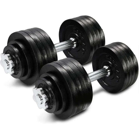 105 LB Adjustable Cast Iron Dumbbell, Pair Free Shipping - MVP Sports Wear & Gear