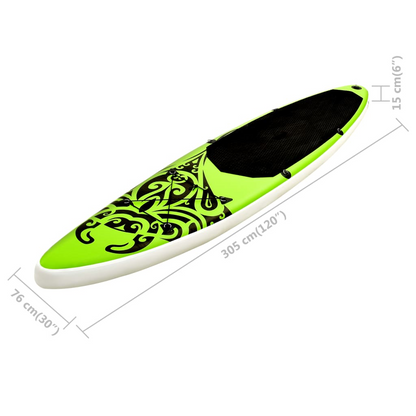 vidaXL Inflatable Stand Up Paddleboard Set 120.1"x29.9"x5.9" Green