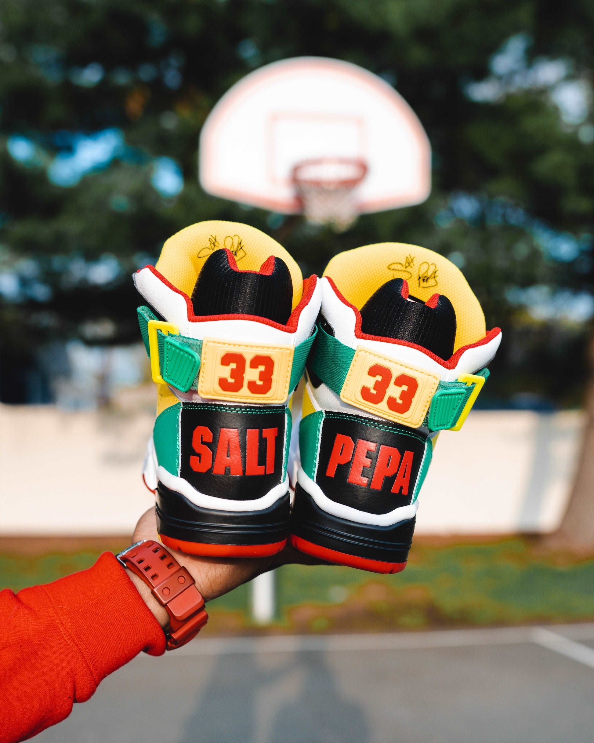 33 HI x SALT N PEPA White/Black/Red/Green by Ewing Athletics - MVP Sports Wear & Gear