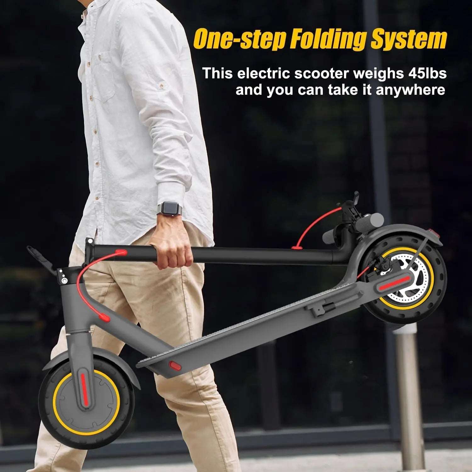 350W Electric Scooter for Adults 36V 10.4AH Max Speed 30KM/H 8.5 Inch Tires Shock Absorption City Commuter Folding E-Scooter - MVP Sports Wear & Gear