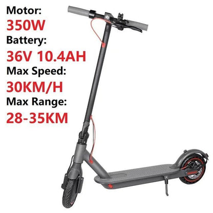 350W Foldable Electric Scooter Up To 25 KM/H 36V 10.4AH 30KM Range Adults Commute - MVP Sports Wear & Gear