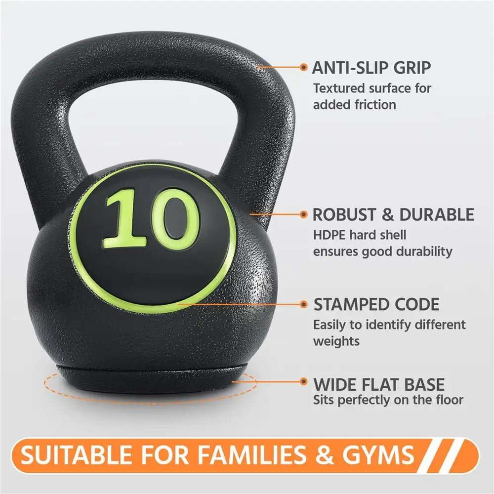 50 Lbs Coated Kettlebell Set for Home Gym Fitness - MVP Sports Wear & Gear