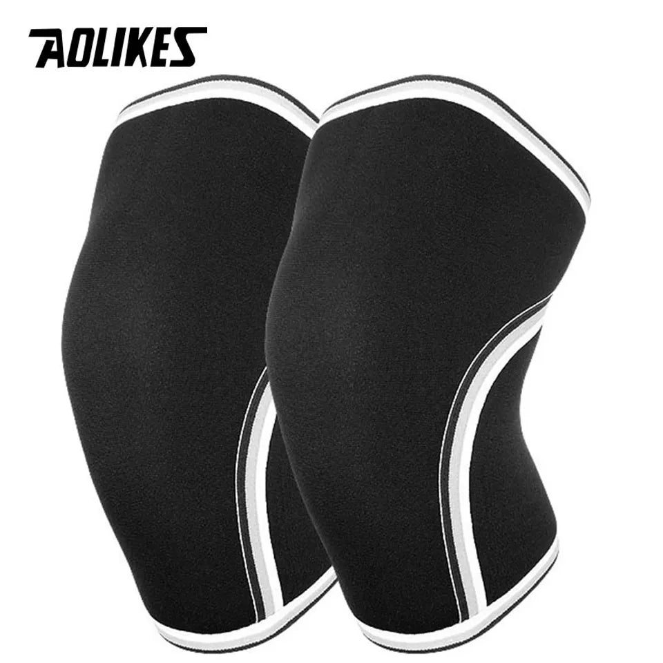 AOLIKES 1 Pair 7mm Neoprene Sports Kneepads Compression Weightlifting Pressured Crossfit Support Men and Women MVP Sports Wear & Gear