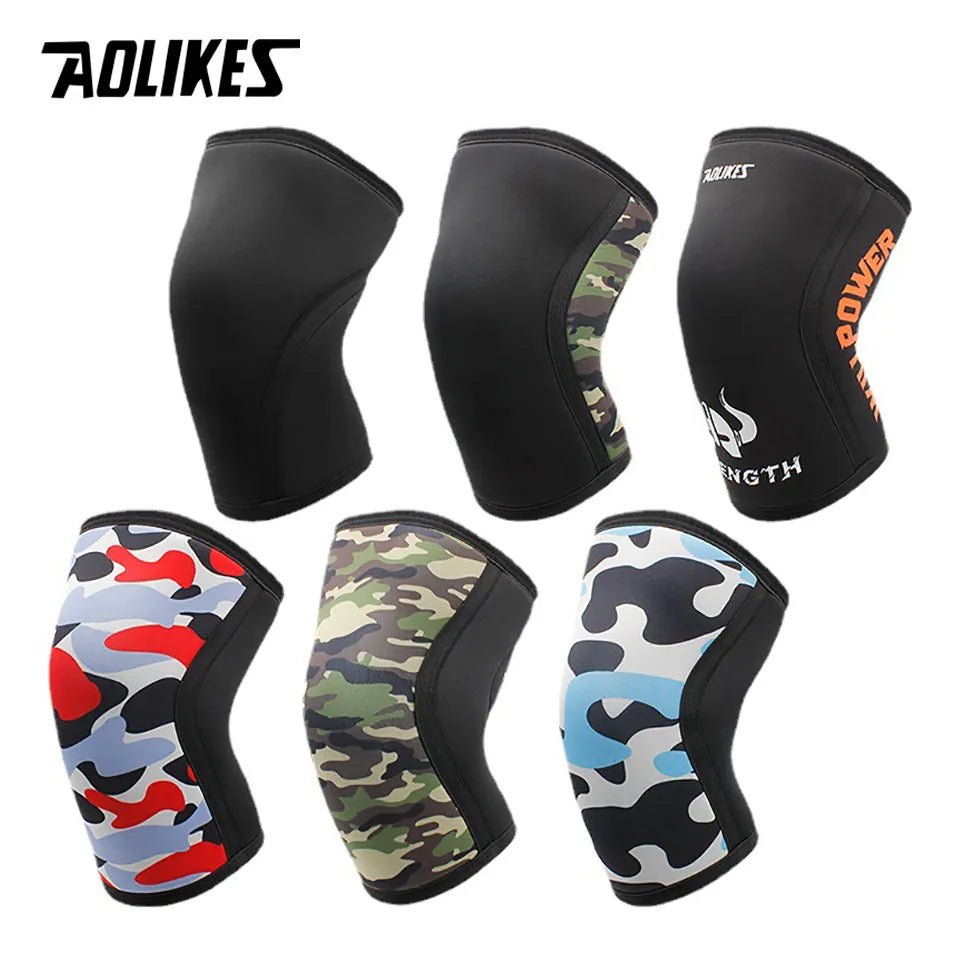 AOLIKES 1 Pair 7mm Neoprene Sports Kneepads Compression Weightlifting Pressured Crossfit Support Men and Women - MVP Sports Wear & Gear