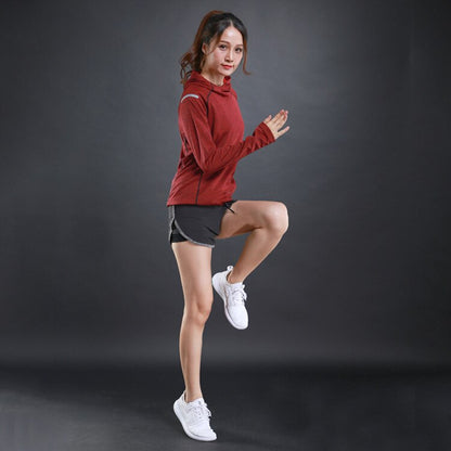 Autumn Thin Women Running T Shirts Gym Fitness Long Sleeves Sweatshirts Quick Dry Training Breathable Hood Sports Yoga Clothing - MVP Sports Wear & Gear