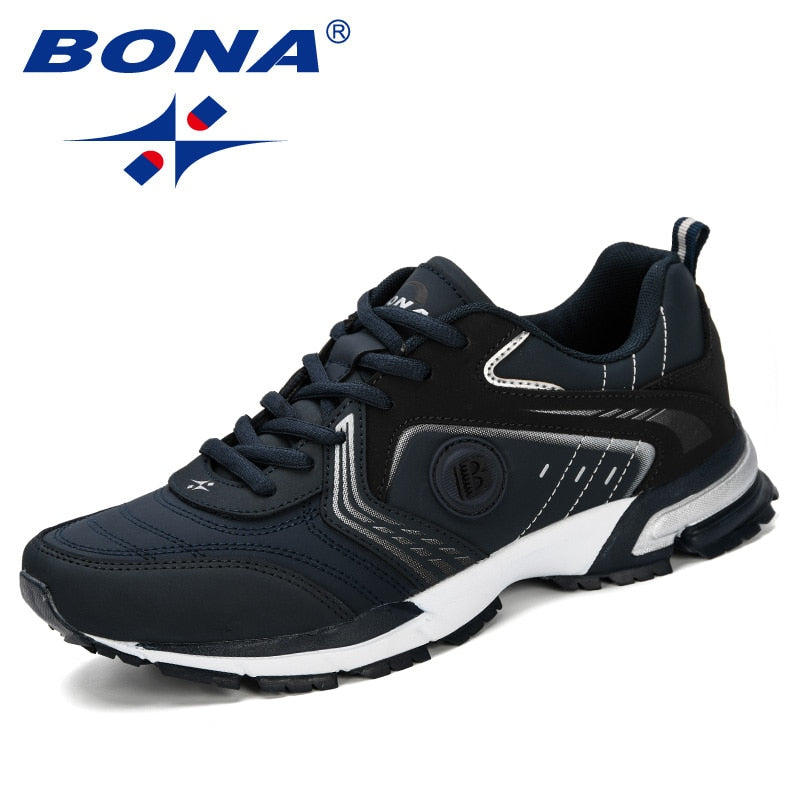 BONA Running Shoes Men's Fashion Outdoor Light Breathable Lace-Up Sports Walking Jogging Comfortable - MVP Sports Wear & Gear