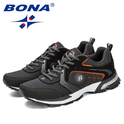 BONA Running Shoes Men's Fashion Outdoor Light Breathable Lace-Up Sports Walking Jogging Comfortable MVP Sports Wear & Gear