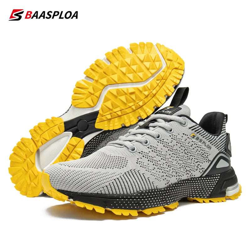 Baasploa Men Professional Running Shoes Breathable Training Shoes Lightweight Sneakers Non-Slip Track Tennis Walking Sport Shoe - MVP Sports Wear & Gear