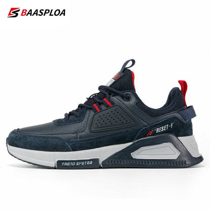 Baasploa New Men’s Leather Fashion Casual Sneaker Waterproof Walking Shoes Non-Slip Wear-Resistant Sport  Shoes MVP Sports Wear & Gear