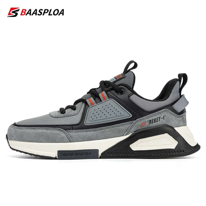 Baasploa New Men’s Leather Fashion Casual Sneaker Waterproof Walking Shoes Non-Slip Wear-Resistant Sport  Shoes - MVP Sports Wear & Gear