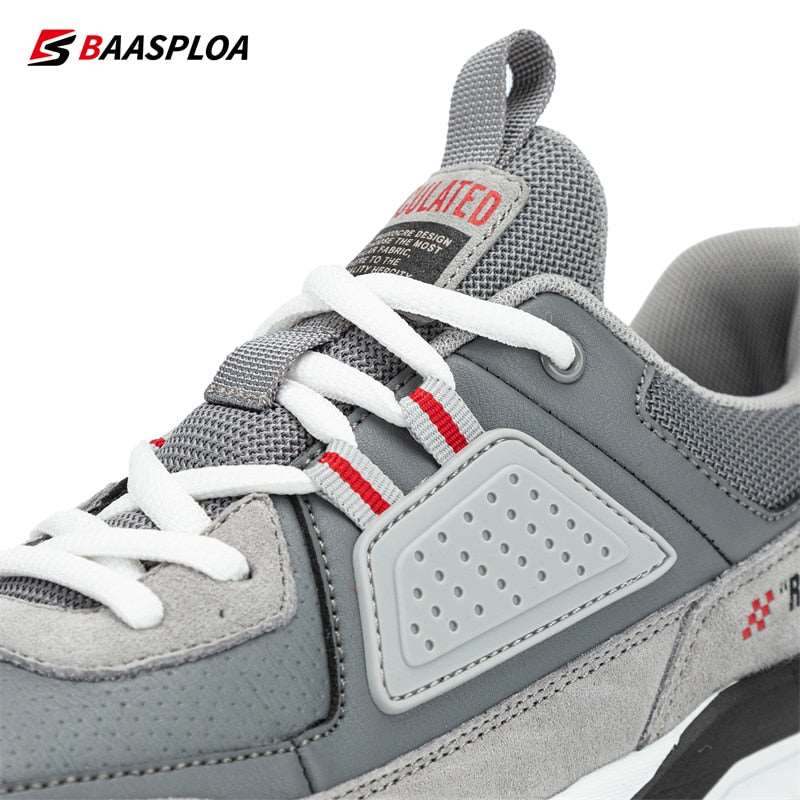 Baasploa New Men’s Leather Fashion Casual Sneaker Waterproof Walking Shoes Non-Slip Wear-Resistant Sport  Shoes - MVP Sports Wear & Gear