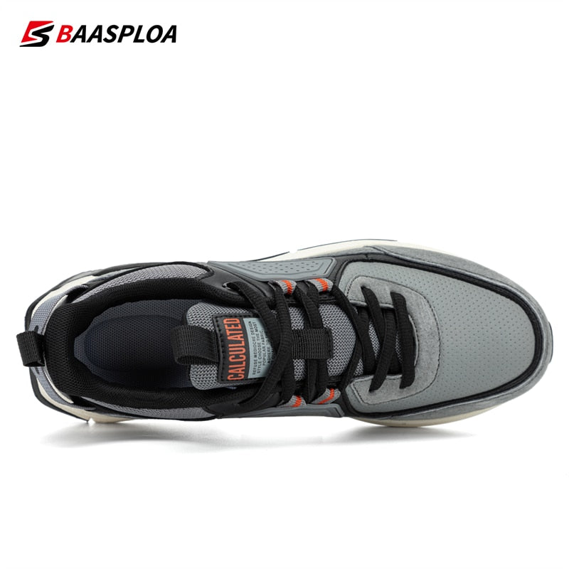 Baasploa New Men’s Leather Fashion Casual Sneaker Waterproof Walking Shoes Non-Slip Wear-Resistant Sport  Shoes - MVP Sports Wear & Gear