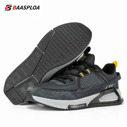 Baasploa New Men’s Leather Fashion Casual Sneaker Waterproof Walking Shoes Non-Slip Wear-Resistant Sport  Shoes - MVP Sports Wear & Gear