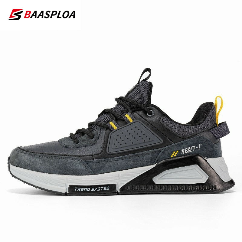 Baasploa New Men’s Leather Fashion Casual Sneaker Waterproof Walking Shoes Non-Slip Wear-Resistant Sport  Shoes - MVP Sports Wear & Gear