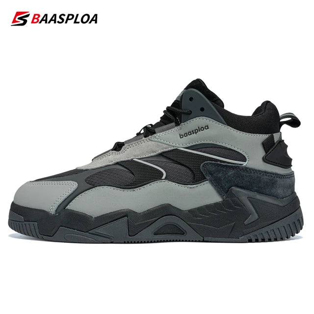 Baasploa Winter Men's Leather Sneakers Waterproof Plush Warm - MVP Sports Wear & Gear