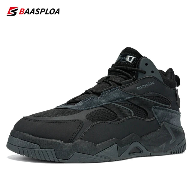 Baasploa Winter Men's Leather Sneakers Waterproof Plush Warm - MVP Sports Wear & Gear