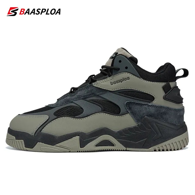 Baasploa Winter Men's Leather Sneakers Waterproof Plush Warm - MVP Sports Wear & Gear