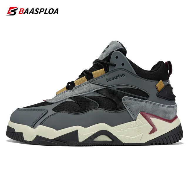 Baasploa Winter Men's Leather Sneakers Waterproof Plush Warm - MVP Sports Wear & Gear