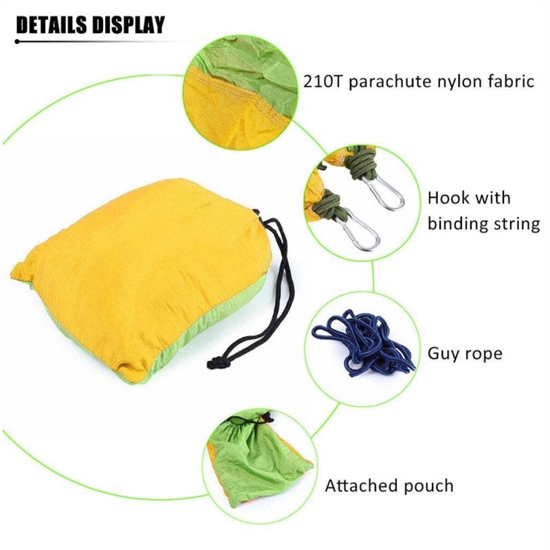 Backpacking Hammock - Portable Nylon Parachute Outdoor Double Hammock - MVP Sports Wear & Gear