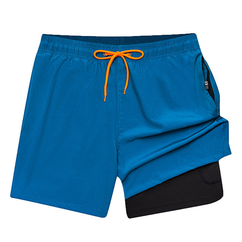 Beach Pants, Zipper Pockets, 2 In 1 Swimming Pants, Quick Drying, and Anti Splashing Solid Color Shorts - MVP Sports Wear & Gear