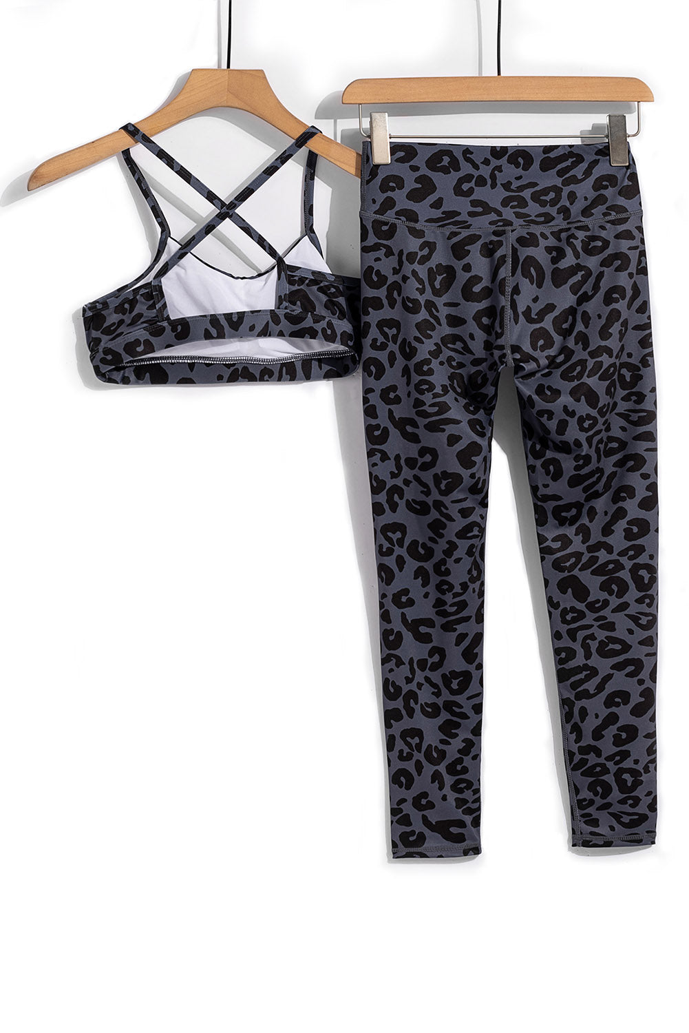 Charcoal Leopard Sports Bra and Legging Set - MVP Sports Wear & Gear