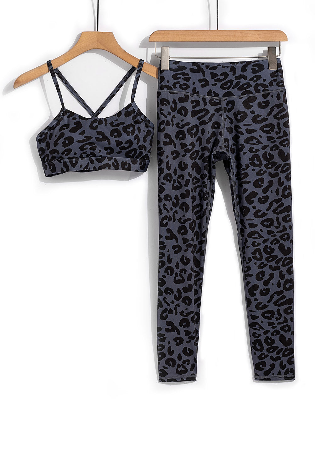 Charcoal Leopard Sports Bra and Legging Set - MVP Sports Wear & Gear