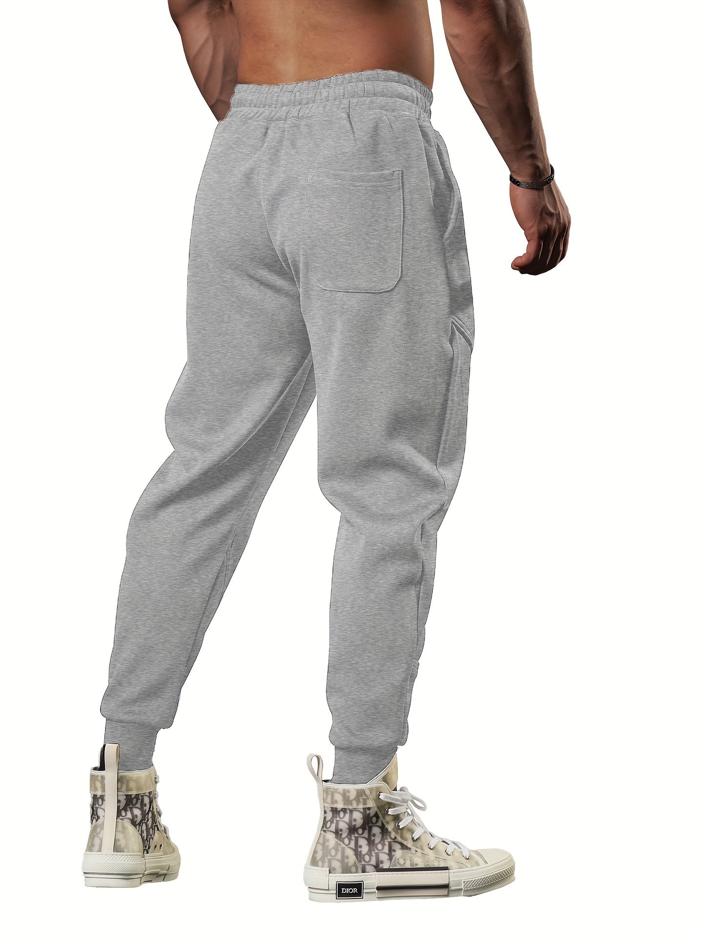 Classic Design Tapered Joggers, Men's Casual Stretch Waist Drawstring Sports Pants - MVP Sports Wear & Gear