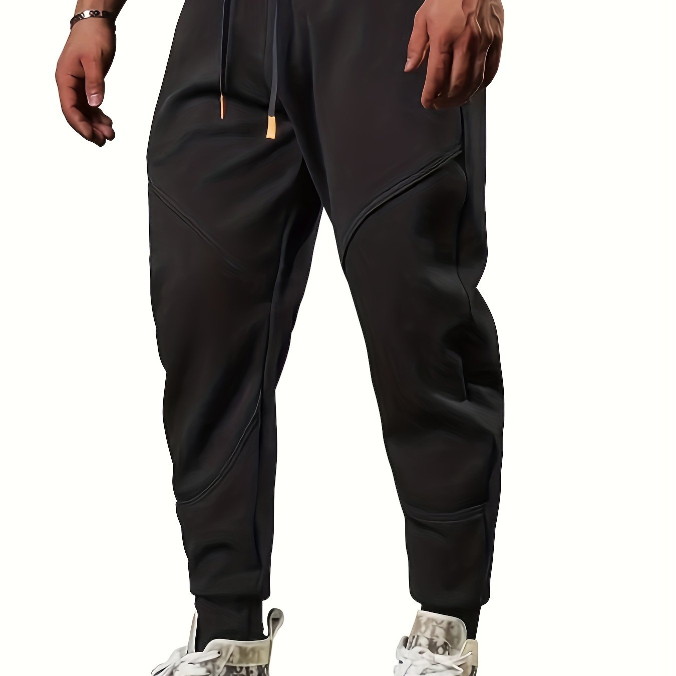 Classic Design Tapered Joggers, Men's Casual Stretch Waist Drawstring Sports Pants - MVP Sports Wear & Gear