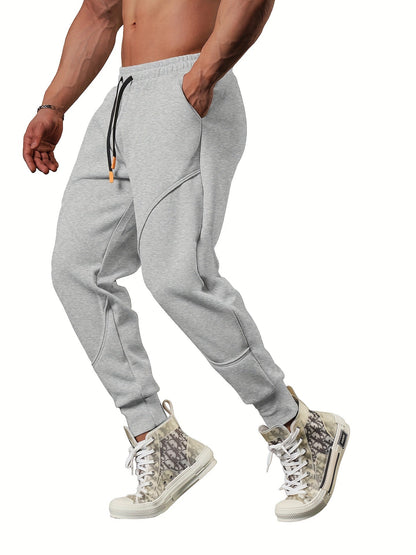 Classic Design Tapered Joggers, Men's Casual Stretch Waist Drawstring Sports Pants MVP Sports Wear & Gear