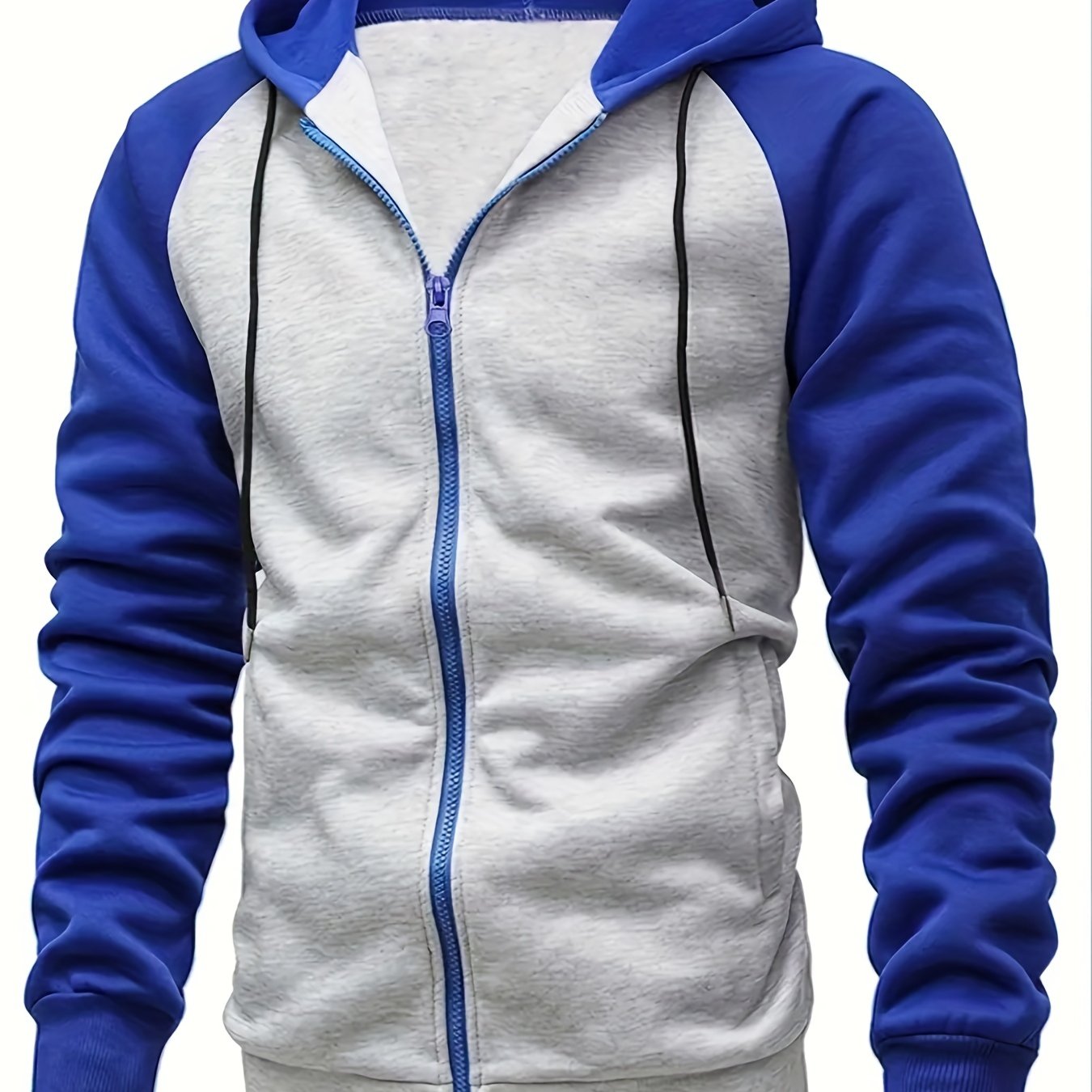 Contrast Color Men's Casual Hooded Jacket For Outdoors Hiking Running - MVP Sports Wear & Gear