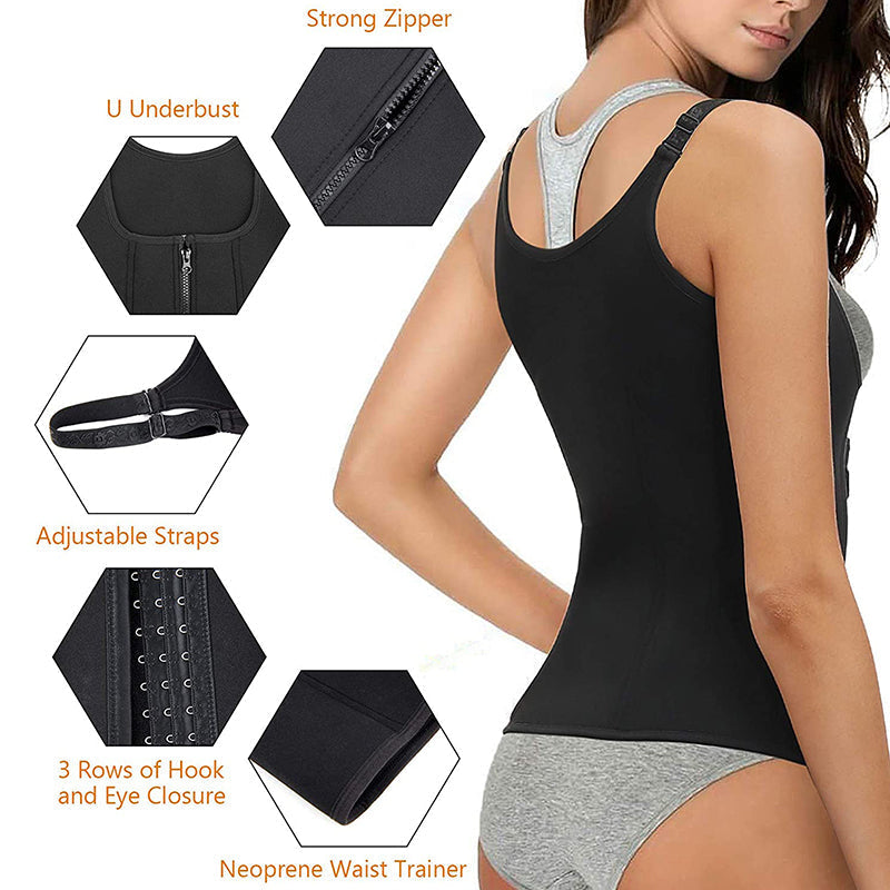 Corset Zipper Vest Body Shaper - MVP Sports Wear & Gear