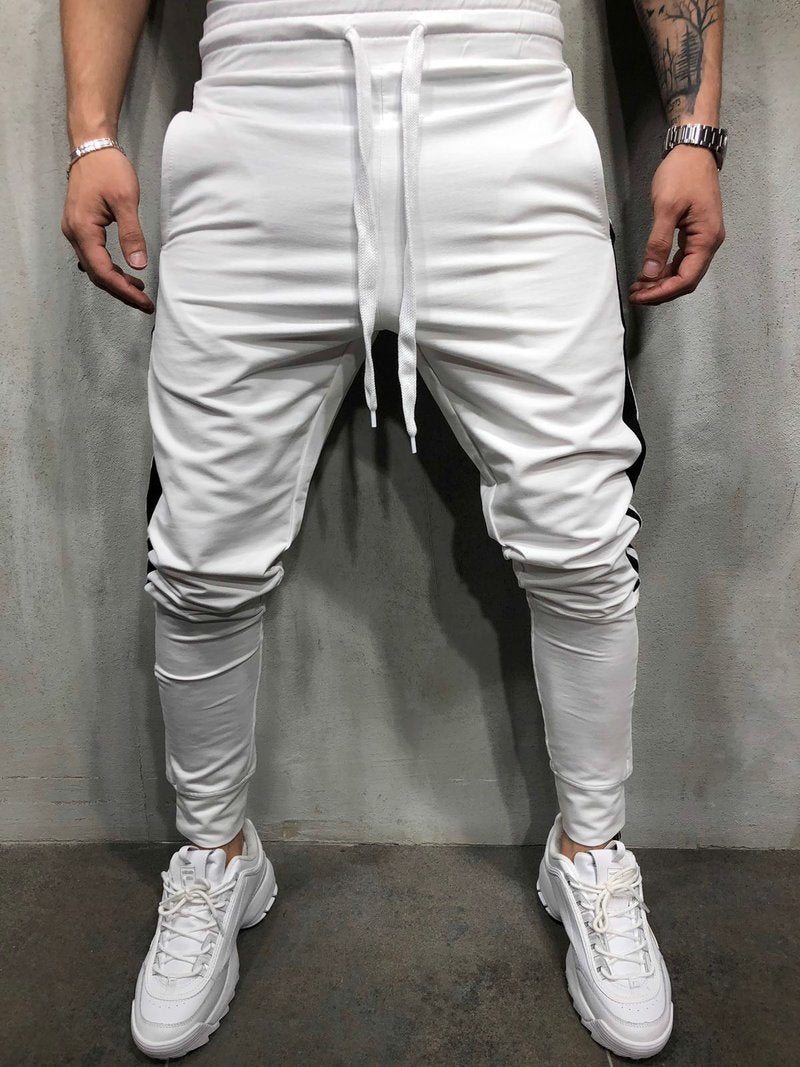 Elastic Waist Men's Side Stripe Hip Hop Jogger Pants by Land of Nostalgia - MVP Sports Wear & Gear