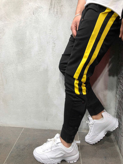 Elastic Waist Men's Side Stripe Hip Hop Jogger Pants by Land of Nostalgia - MVP Sports Wear & Gear