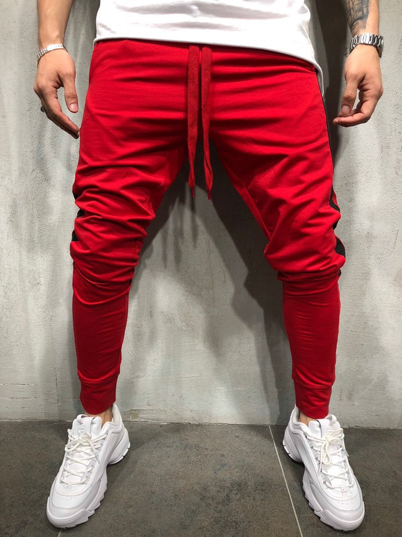 Elastic Waist Men's Side Stripe Hip Hop Jogger Pants by Land of Nostalgia - MVP Sports Wear & Gear