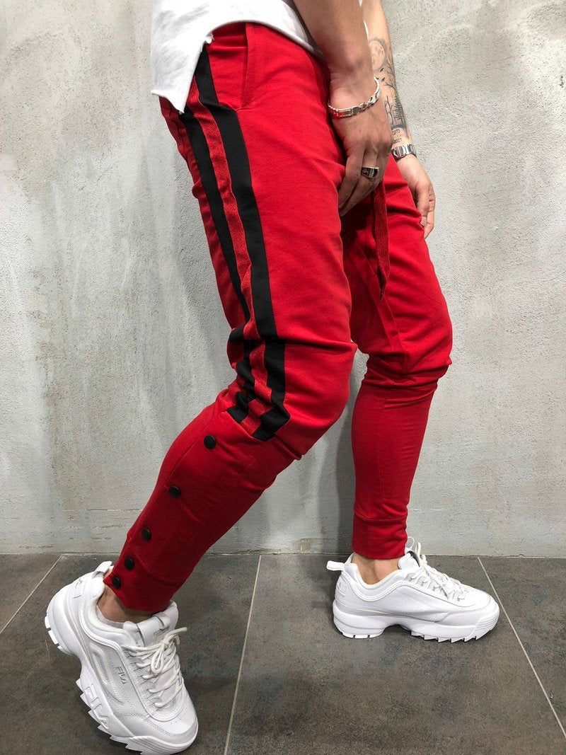 Elastic Waist Men's Side Stripe Hip Hop Jogger Pants by Land of Nostalgia - MVP Sports Wear & Gear