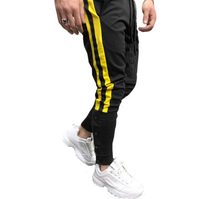 Elastic Waist Men's Side Stripe Hip Hop Jogger Pants by Land of Nostalgia - MVP Sports Wear & Gear