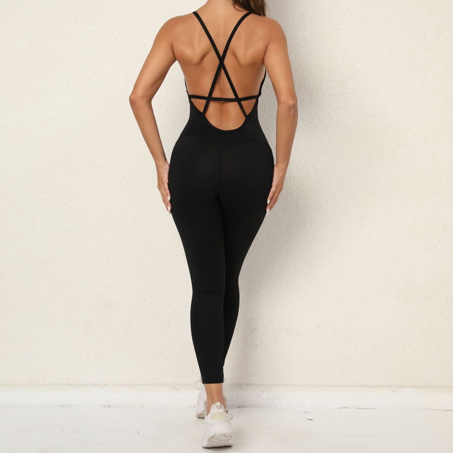 European and American V Neck, No Awkward Thread, Tight Backless One Piece Yoga Pants, Sports Running, Fitness - MVP Sports Wear & Gear