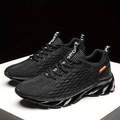 Fashion Solid Color Blade Type Sports Sneakers High Impact Wear Resistance Lace Up Weaving Running Shoes - MVP Sports Wear & Gear