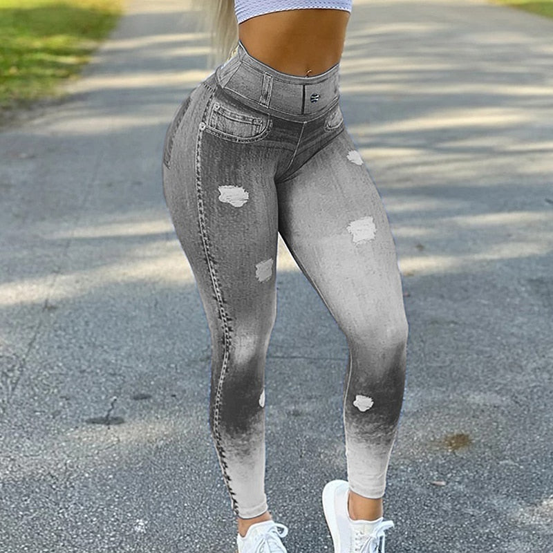 Faux Denim Jean Leggings - MVP Sports Wear & Gear