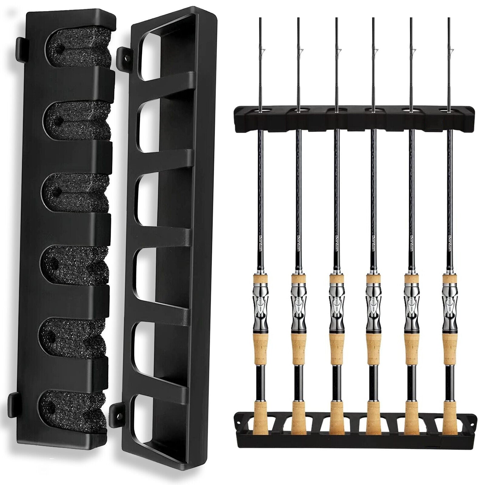 Fishing Rod Rack Vertical Holder Horizontal Wall Mount Boat Pole Stand Storage - MVP Sports Wear & Gear