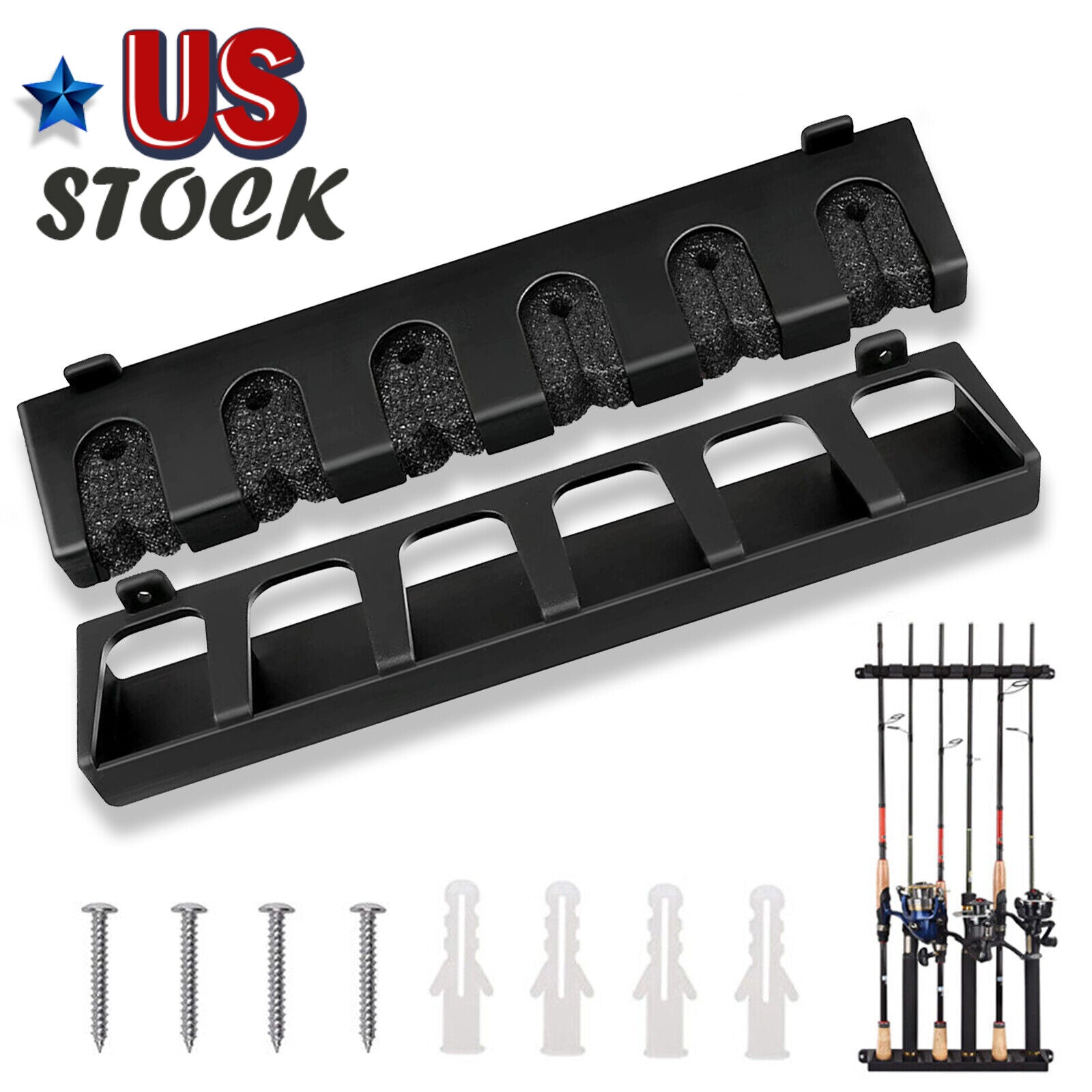 Fishing Rod Rack Vertical Holder Horizontal Wall Mount Boat Pole Stand Storage - MVP Sports Wear & Gear