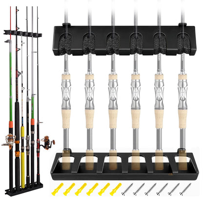 Fishing Rod Rack Vertical Holder Horizontal Wall Mount Boat Pole Stand Storage - MVP Sports Wear & Gear