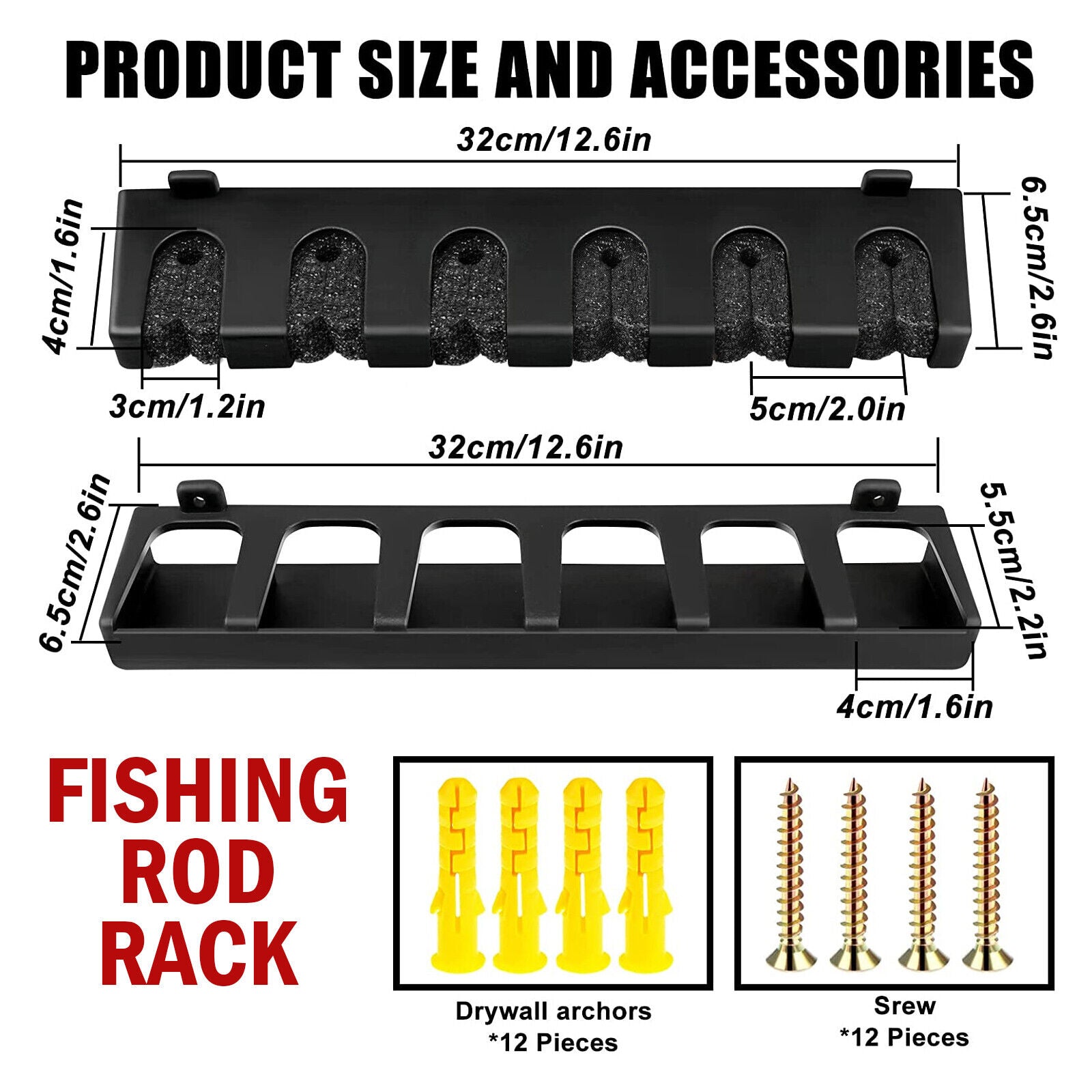 Fishing Rod Rack Vertical Holder Horizontal Wall Mount Boat Pole Stand Storage - MVP Sports Wear & Gear