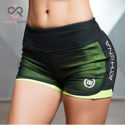 Fitness Yoga Shorts for Women Compression Mesh Overlay Gym Slim Fit Running Sports Quick Dry Cardio Training P145 - MVP Sports Wear & Gear