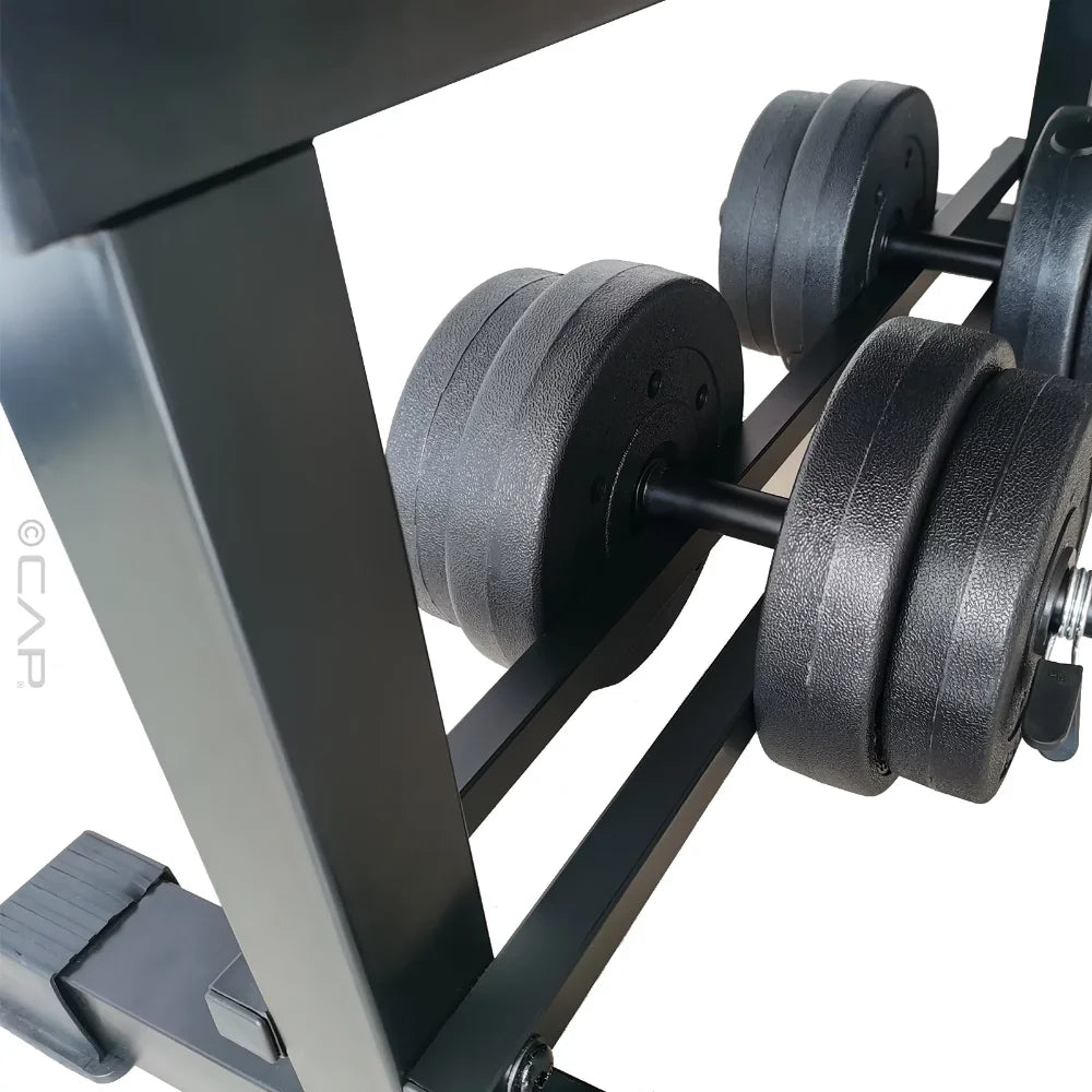 Flat Weight Bench & 50 lbs Adjustable Vinyl Dumbbell Set Combo - MVP Sports Wear & Gear