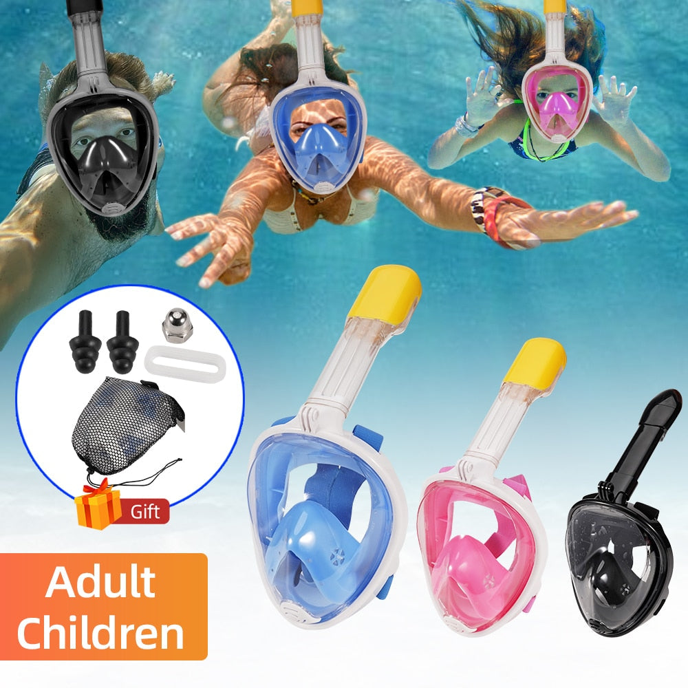 Full Face Mask For Snorkeling, Swimming and Diving with a Wide View, Anti-Fog, Anti-Leak and Safe Breathing System for Adult and Kids - MVP Sports Wear & Gear