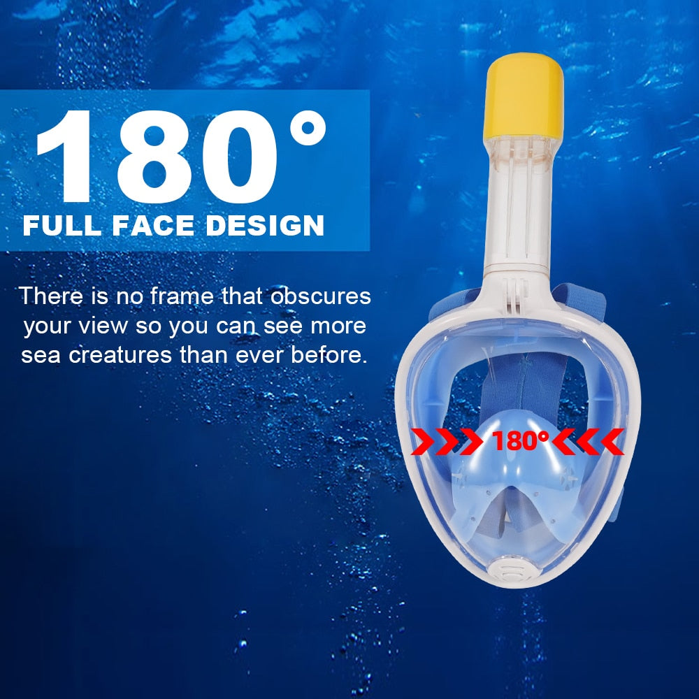 Full Face Mask For Snorkeling, Swimming and Diving with a Wide View, Anti-Fog, Anti-Leak and Safe Breathing System for Adult and Kids - MVP Sports Wear & Gear