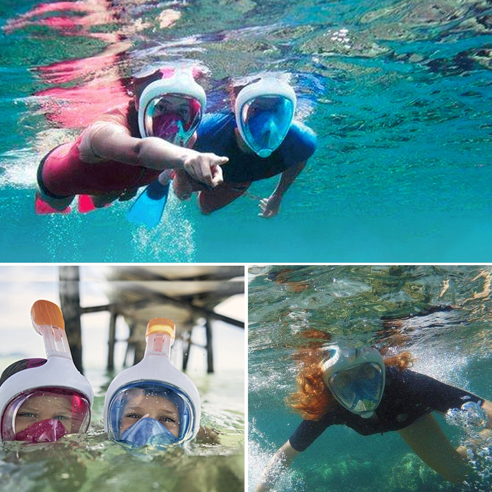 Full Face Mask For Snorkeling, Swimming and Diving with a Wide View, Anti-Fog, Anti-Leak and Safe Breathing System for Adult and Kids - MVP Sports Wear & Gear